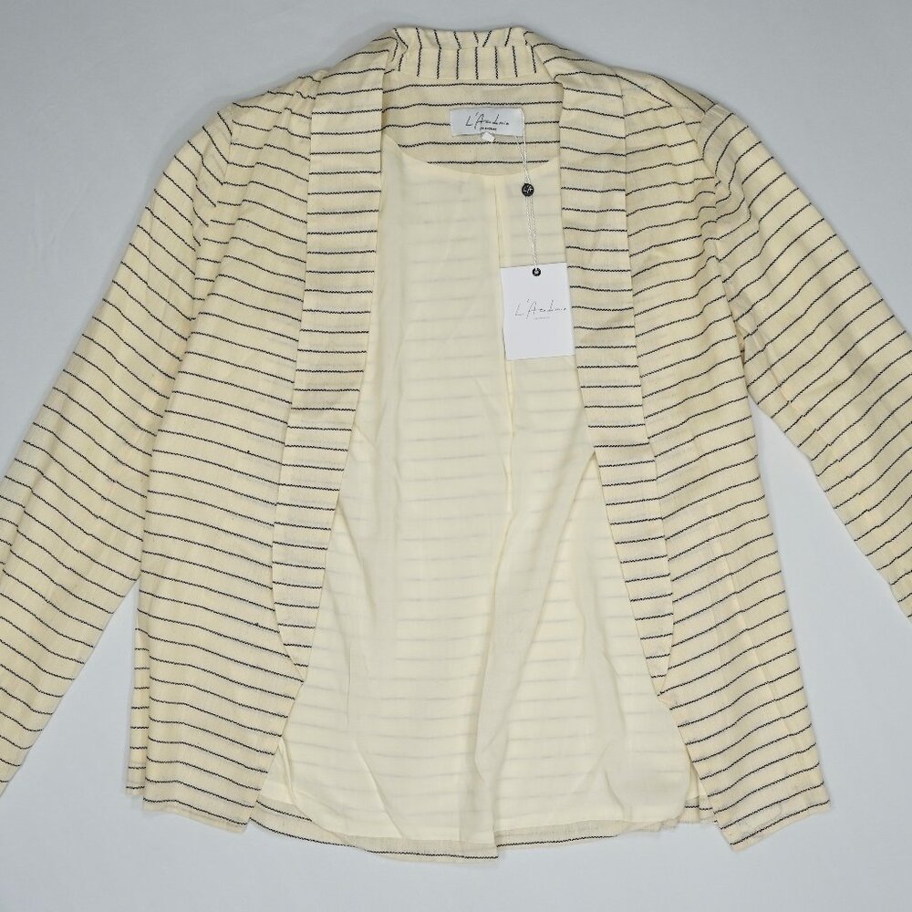 L'Academie Ivory & Black Cotton Blend Sport Coat - XS